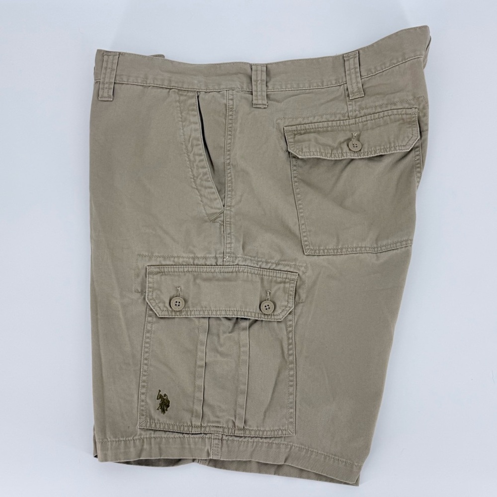U.S. Polo Assn. Tan Cargo Shorts with Logo Preppy Casual 46x10